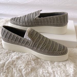 Woven Leather Uppers set on Thick Rubber Soles